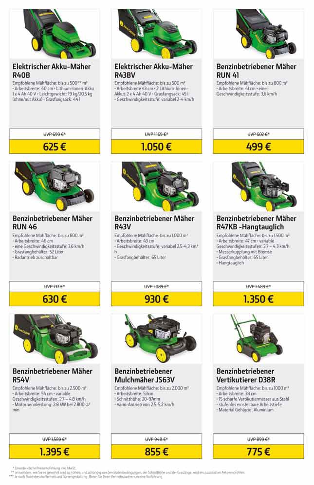 John Deere Rasenmaeher FrÃ¼hlingsangebote 2020